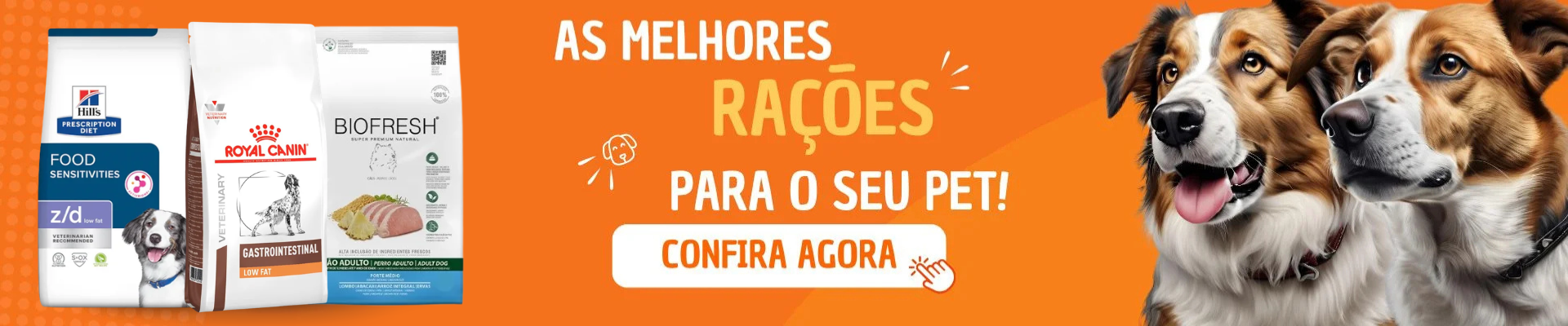 Rações para cães.