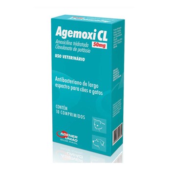 Agemoxi CL 50mg Antibiótico Agener União com 10 comprimidos