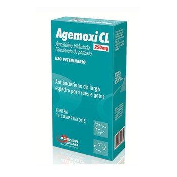 Agemoxi CL250mg Antibiótico Agener União com 10 comprimidos