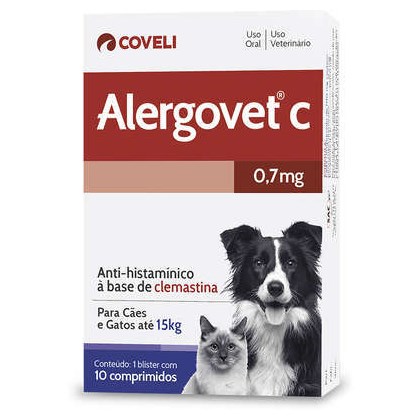 Alergovet C Antialérgico com 10 comprimidos