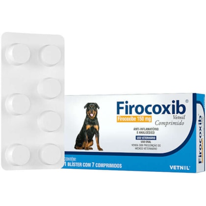 Anti-inflamatório e Analgésico Vetnil Firocoxib 150mg para Cães com 7 Comprimidos