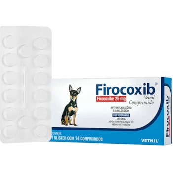 Anti-inflamatório e Analgésico Vetnil Firocoxib 25mg para Cães com 14 Comprimidos