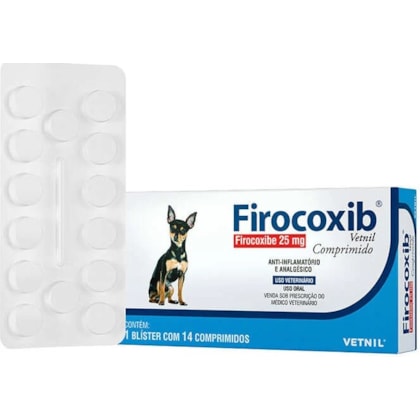Anti-inflamatório e Analgésico Vetnil Firocoxib 25mg para Cães com 14 Comprimidos