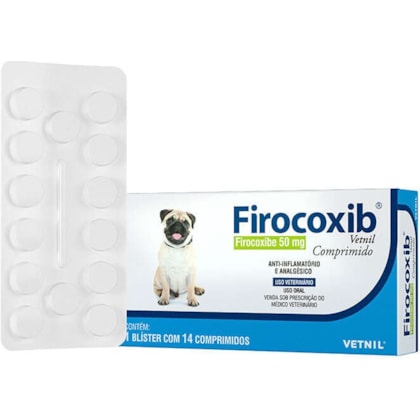 Anti-inflamatório e Analgésico Vetnil Firocoxib 50mg para Cães com 14 Comprimidos
