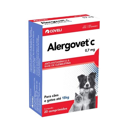 Antialérgico Coveli Alergovet C 0,7mg - 20 comprimidos