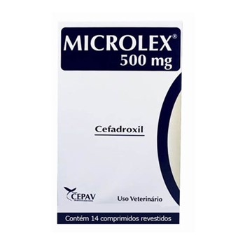 Antibiótico Microlex Cepav 500mg para Cães e Gatos 14 comprimidos