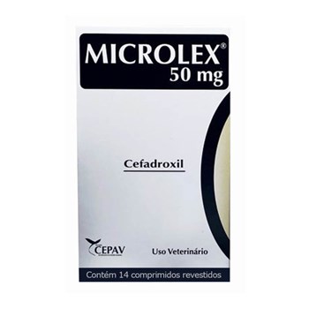 Antibiótico Microlex Cepav 50mg para Cães e Gatos 14 comprimidos