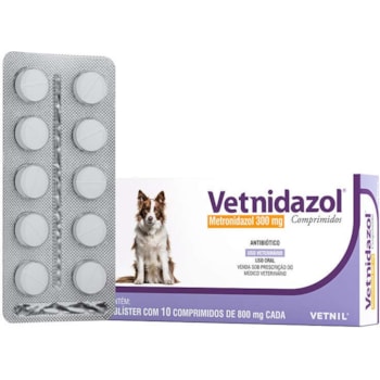 Antibiótico Vetnil Vetnidazol 300mg para Cães e Gatos