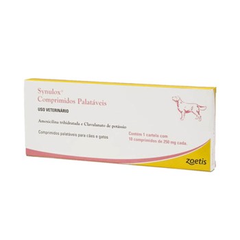 Antibiótico Zoetis Synulox 50mg com 10 comprimidos
