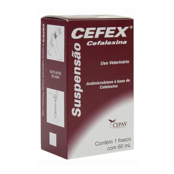 Antimicrobiano Cepav Cefex Suspensão 60mL Antimicrobiano Cepav Cefex Suspensão 60mL