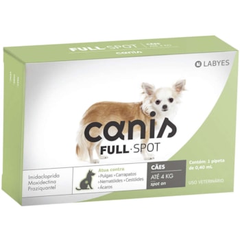 Antiparasitário Labyes Canis Full Spot para Cães de 01 Kg até 04 Kg Antiparasitário Labyes Canis Full Spot para Cães de 01 Kg até 04 Kg