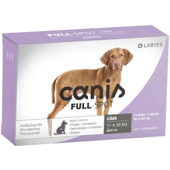 Antiparasitário Labyes Canis Full Spot para Cães de 11 Kg até 25 Kg Antiparasitário Labyes Canis Full Spot para Cães de 11 Kg até 25 Kg