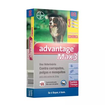 Antipulgas e Carrapatos Bayer Advantage MAX3 4 ml para Cães Acima de 25kg