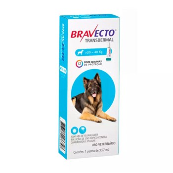 Antipulgas e Carrapatos MSD Bravecto Transdermal para Cães de 20 a 40kg - 1.000mg