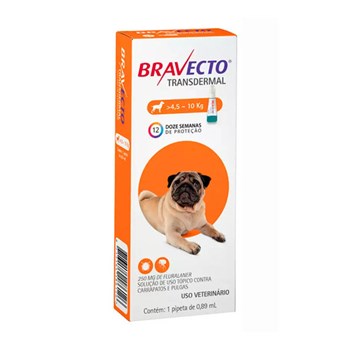 Antipulgas e Carrapatos MSD Bravecto Transdermal para Cães de 4,5 a 10kg - 250mg