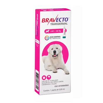Antipulgas e Carrapatos MSD Bravecto Transdermal para Cães de 40 a 56kg - 1.400mg