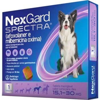 Antipulgas e Carrapatos NexGard Spectra para Cães de 15,1 a 30Kg Antipulgas e Carrapatos NexGard Spectra para Cães de 15,1 a 30Kg