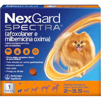 Antipulgas e Carrapatos NexGard Spectra para Cães de 2 a 3,5Kg