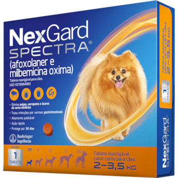 Antipulgas e Carrapatos NexGard Spectra para Cães de 2 a 3,5Kg