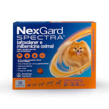 Antipulgas e Carrapatos NexGard Spectra para Cães de 2 a 3,5Kg