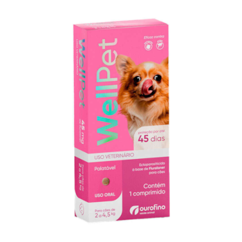 Antipulgas e Carrapatos Ourofino Wellpet para Cães de 2 a 4,5 kg - 45mg