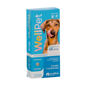 Antipulgas e Carrapatos Ourofino Wellpet para Cães de 4,6 a 10 kg - 100mg