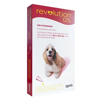 Antipulgas e Carrapatos Zoetis Revolution 12% 120mg para Cães de 10 a 20 Kg