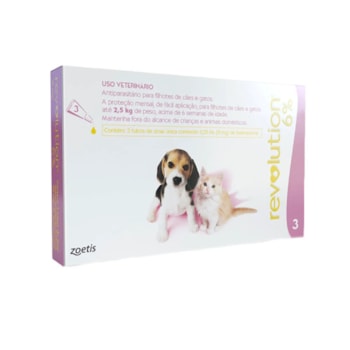 Antipulgas e Carrapatos Zoetis Revolution 6% 15mg para Cães e Gatos até 2,5kg Antipulgas e Carrapatos Zoetis Revolution 6% 15mg para Cães e Gatos até 2,5kg