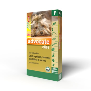 Antipulgas e vermicida Advocate para cães até 4Kg - 0,4ml