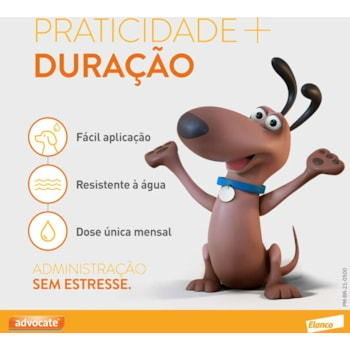 Antipulgas e vermicida Advocate para cães de 4 a 10kg - 1,0ml