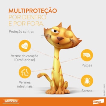 Antipulgas e vermicida Advocate para gatos até 4Kg - 0,4ml