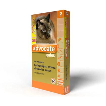 Antipulgas e vermicida Advocate para gatos até 4Kg - 0,4ml