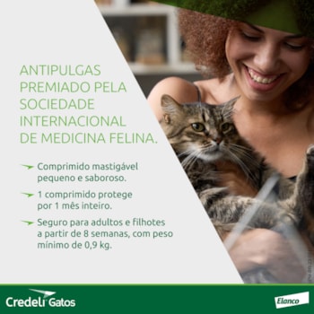 Antipulgas Elanco Credeli 12mg para Gatos de 0,9 a 2,0kg