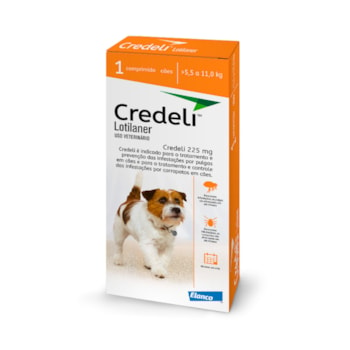 Antipulgas Elanco Credeli 225mg para Cães de 5,5 a 11kg