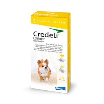 Antipulgas Elanco Credeli 56,25mg para Cães de 1,3 a 2,5kg