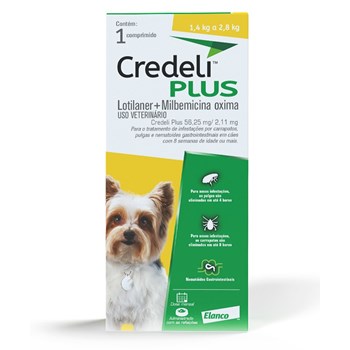 Antipulgas Elanco Credeli Plus para Cães de 1,4 a 2,8 kg C/1 Comprimido