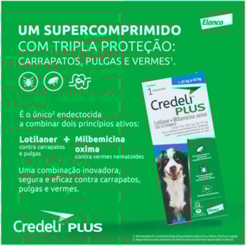 Antipulgas Elanco Credeli Plus para Cães de 22 a 45 kg C/1 Comprimido Antipulgas Elanco Credeli Plus para Cães de 22 a 45 kg C/1 Comprimido