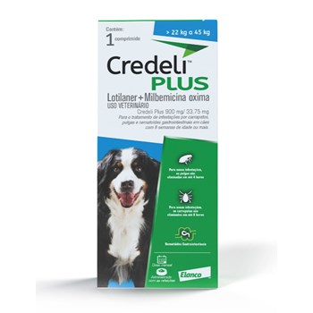 Antipulgas Elanco Credeli Plus para Cães de 22 a 45 kg C/1 Comprimido