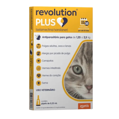 Antipulgas Zoetis Revolution Plus para Gatos de 1,25 a 2,5 kg
