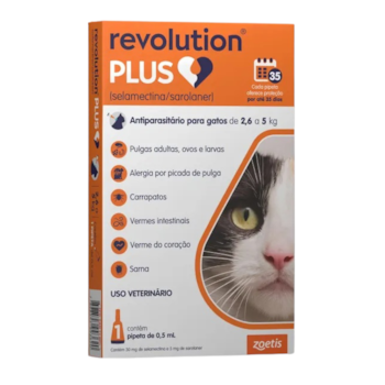 Antipulgas Zoetis Revolution Plus para Gatos de 2,6 a 5 kg
