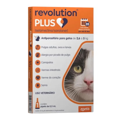 Antipulgas Zoetis Revolution Plus para Gatos de 2,6 a 5 kg