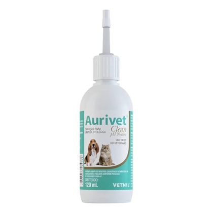 Aurivet Clean Ph Neutro Solução Limpeza Otológica Cães 120ml