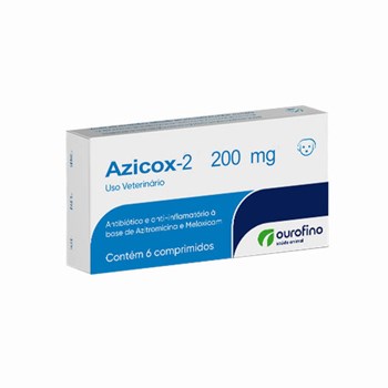 Azicox 200mg Antibiótico e Anti-inflamatório com 6 comprimidos