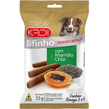 Bifinho Kadi para Cães sabor Mamão e Chia 55g