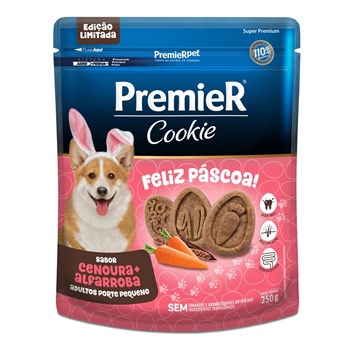 Biscoito Premier Cookie Páscoa para Cães Adultos de Porte Pequeno Sabor Cenoura e Alfarroba