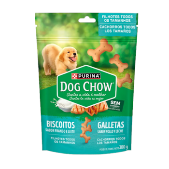 Biscoitos Dog Chow Extra Life Integral sabor Frango e Leite para Filhotes 300g