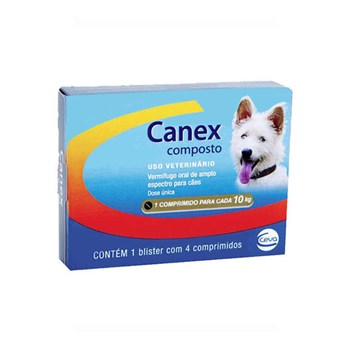 Canex Composto Vermifugo Cães até 10kg com 4 comprimidos