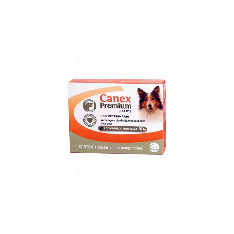 Canex Premium 900mg Vermifugo Cães até 10kg com 4 comprimidos | Amaro's ...