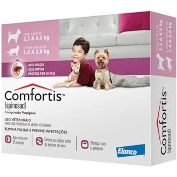 Comfortis Antipulgas para Cães de 2,3 a 4,5kg e Gatos de 1,9 a 2,7kg