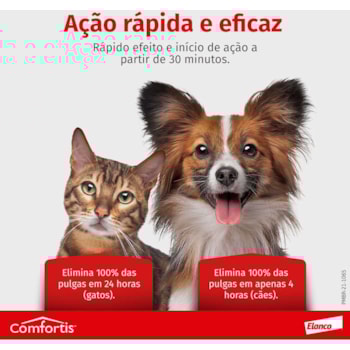 Comfortis Antipulgas para Cães de 2,3 a 4,5kg e Gatos de 1,9 a 2,7kg Comfortis Antipulgas para Cães de 2,3 a 4,5kg e Gatos de 1,9 a 2,7kg